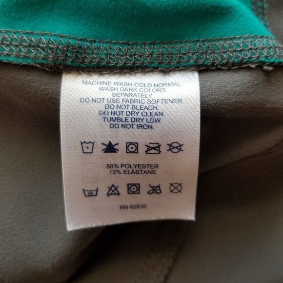 Lands' End Small 6-8 Full-zip Hooded Jacket‎ Gray Turquoise Color Block Zippered - Picture 5 of 9